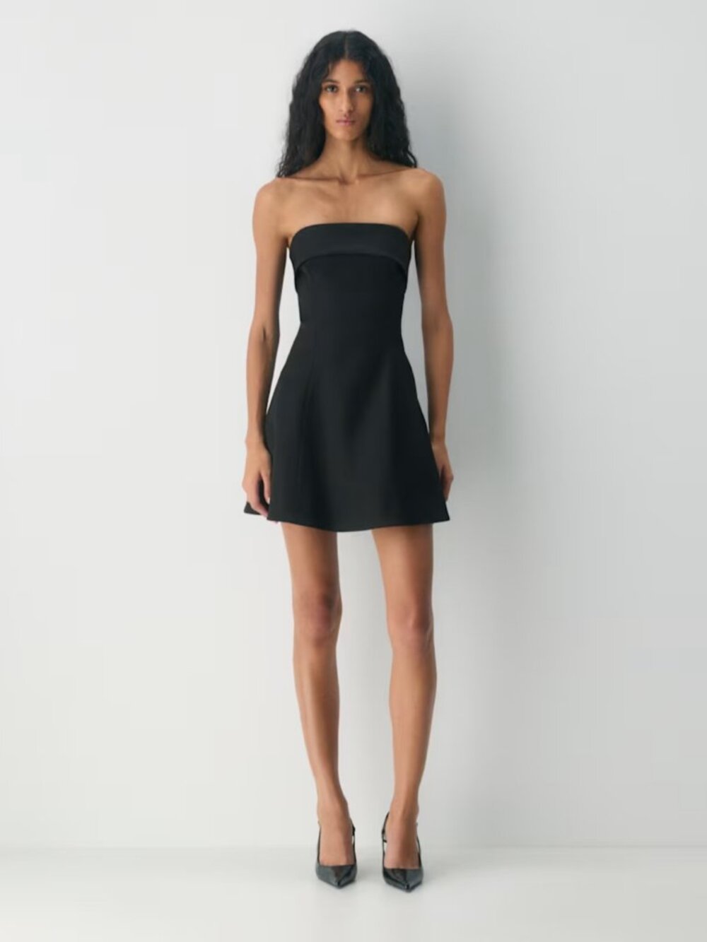 NWT Aritzia FLING Black Satin Dress 2
